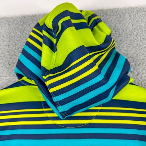 Under Armour Hoodie Mens Small Green Stripe Pullover Sweatshirt Outdoor Athletic - Picture 8 of 15